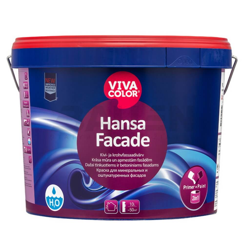 Hansa Facade, краска для цоколя матовая водоразбавляемая, 9 литров