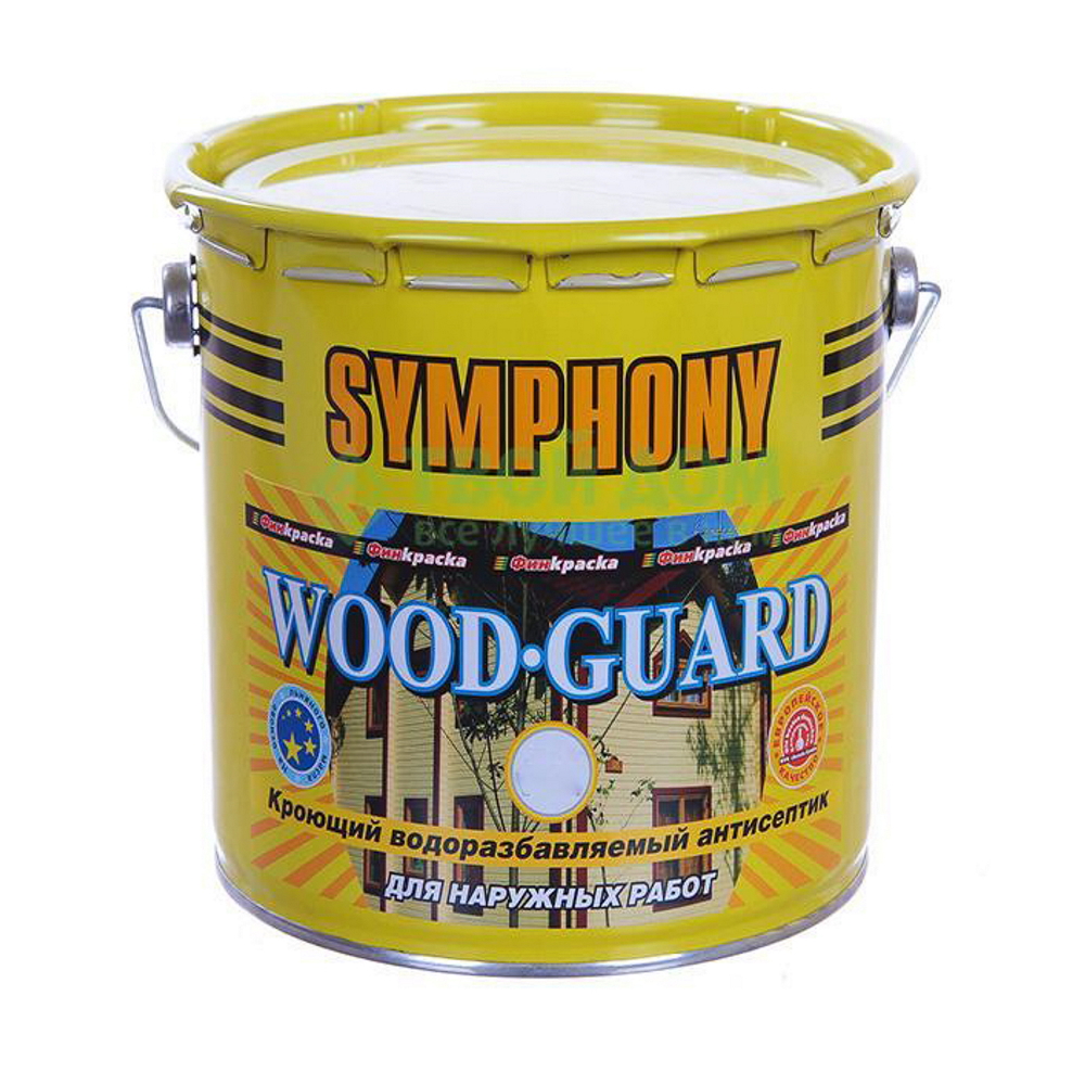 WOODGUARD, матовый кроющий антисептик (краска) для наружных работ (База А), 0,9 литра