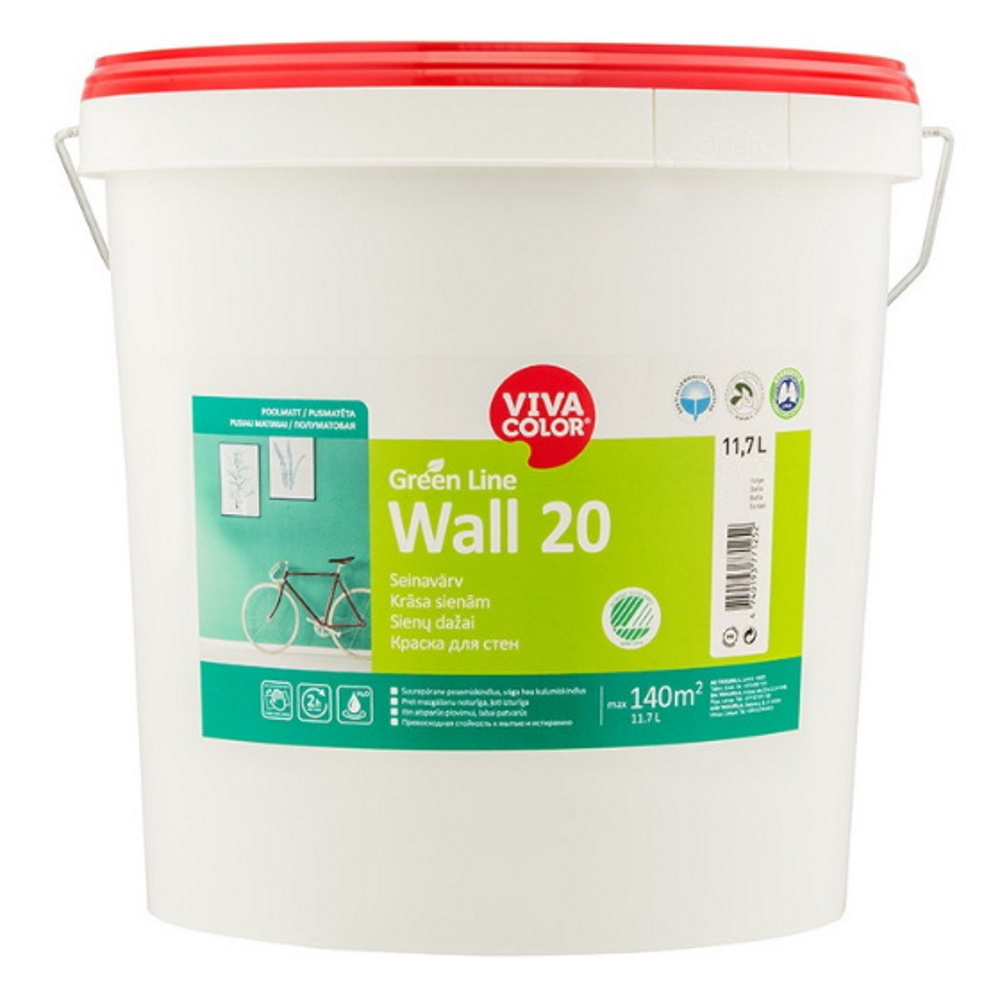 WALL-20 полуматовая вододисперсионная краска, база А, 11,7 литра