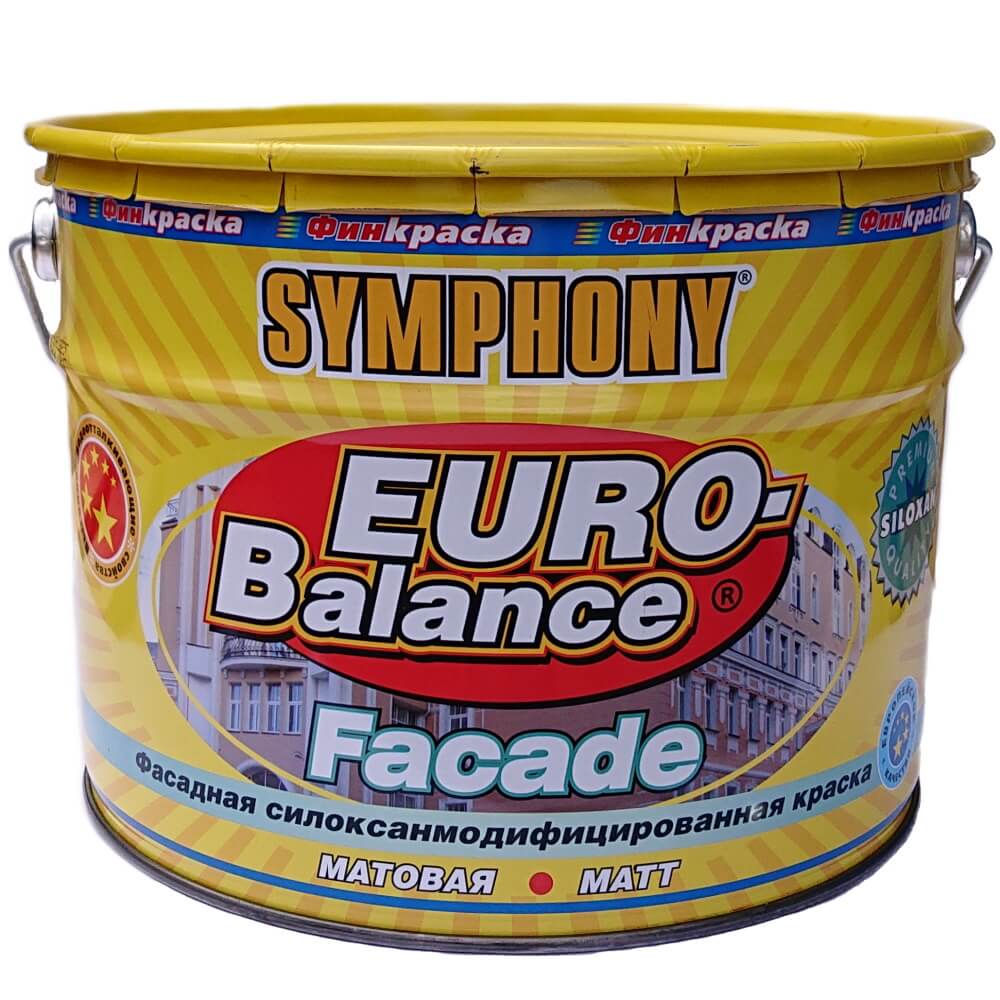 EURO-Balance Facade Siloxan,  краска для фасада и цоколя (База А), 9 литров