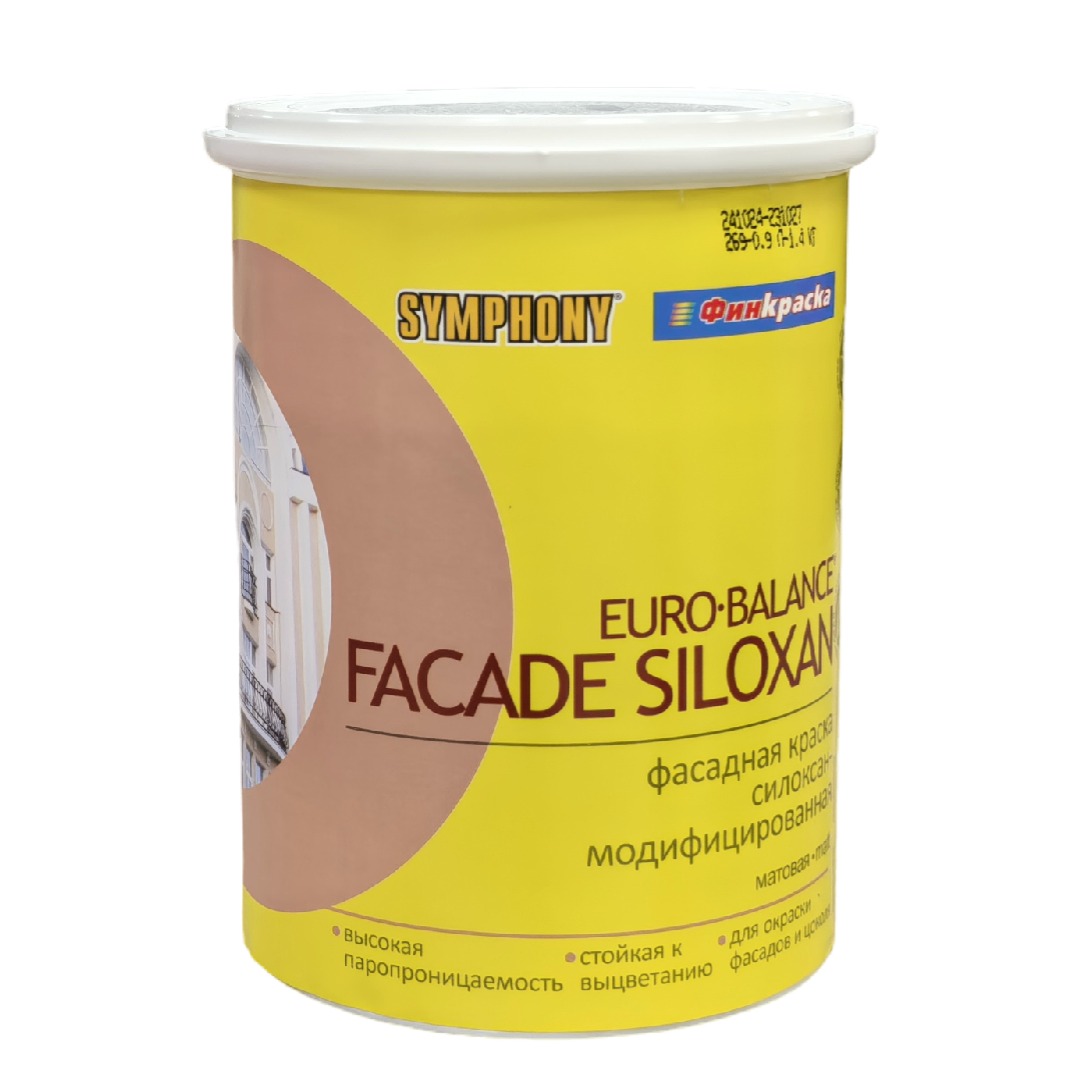 EURO-Balance Facade Siloxan, краска для фасада и цоколя (База А), 0,9 литра
