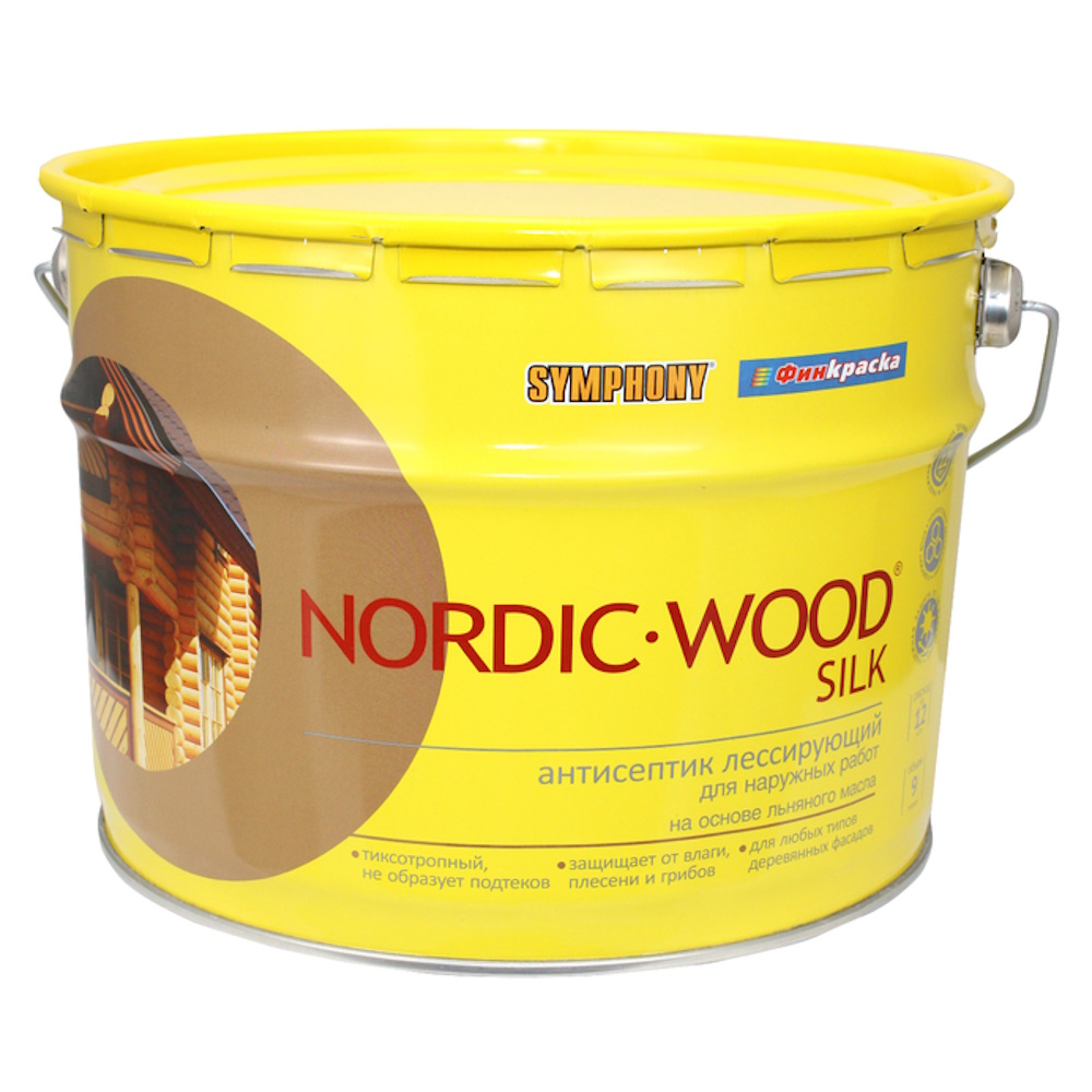 NORDIC WOOD Silk, Лессирующий тиксотропный антисептик, 9 литров