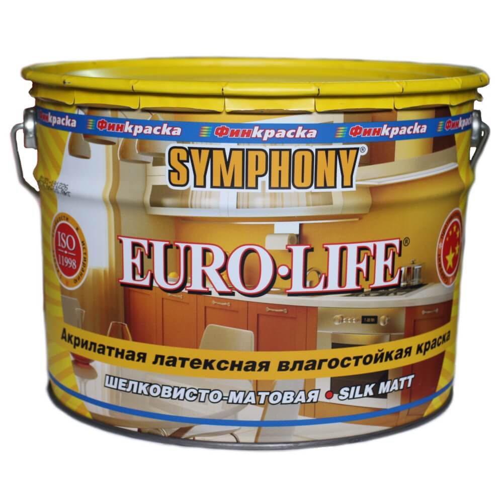 EURO-LIFE, европейское качество, шелковисто-матовая краска (База С), 9 литров
