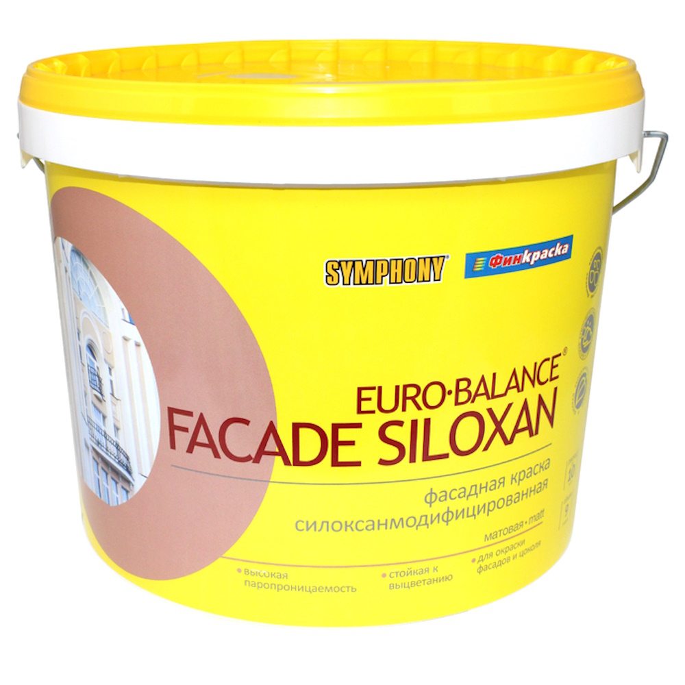 EURO-Balance Facade Siloxan,  краска для фасада и цоколя (База А), 9 литров