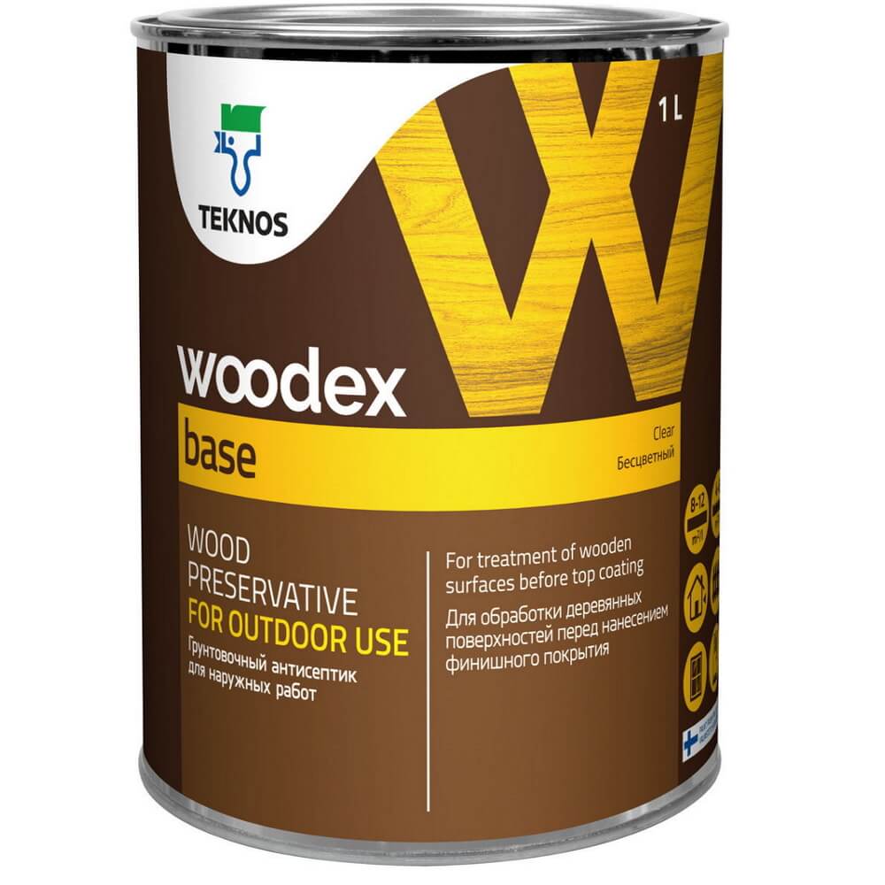WOODEX BASE грунтовочный пропиточный антисептик, 1 литр