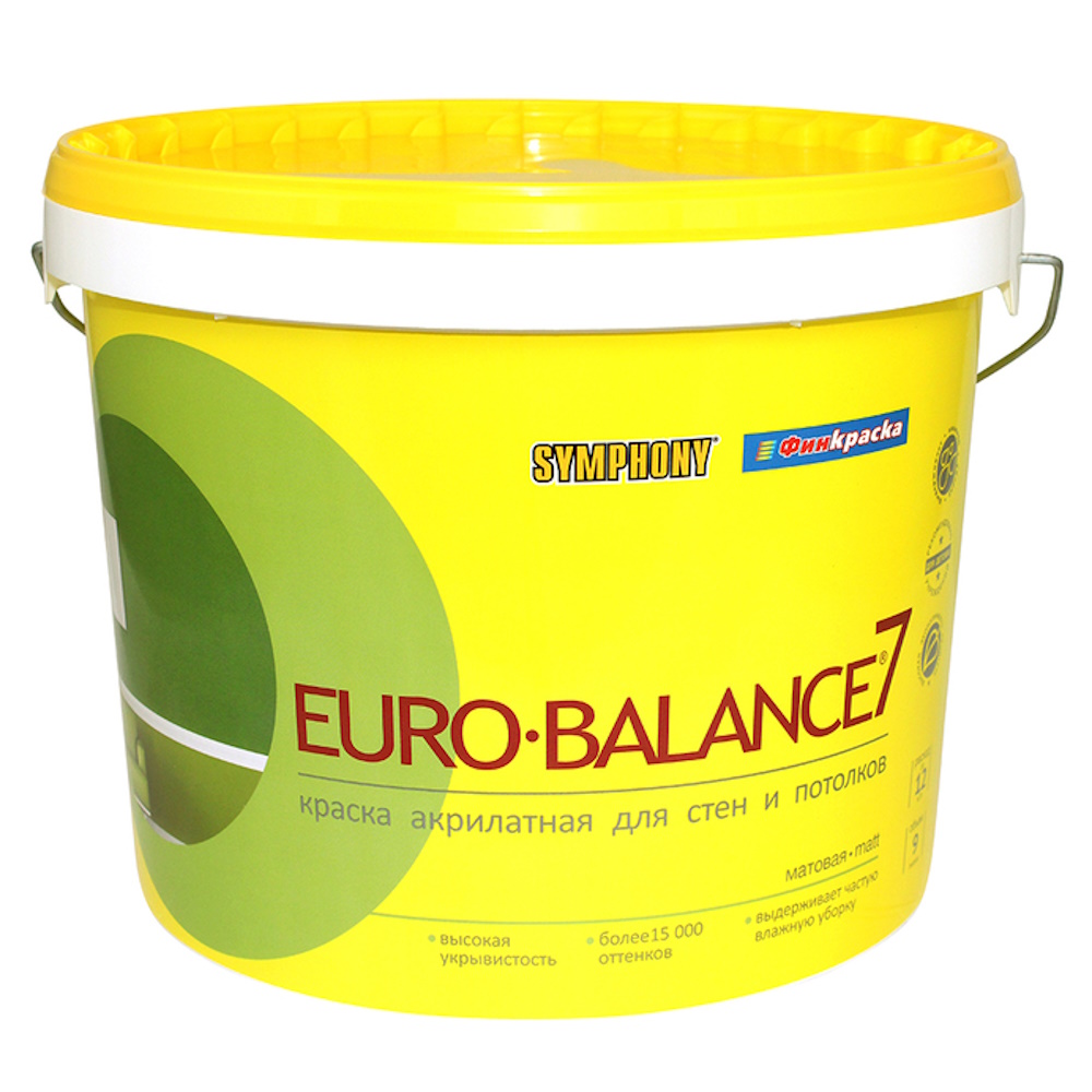 EURO-balance 7, акрилатная, матовая, интерьерная краска (База А), 9 литров