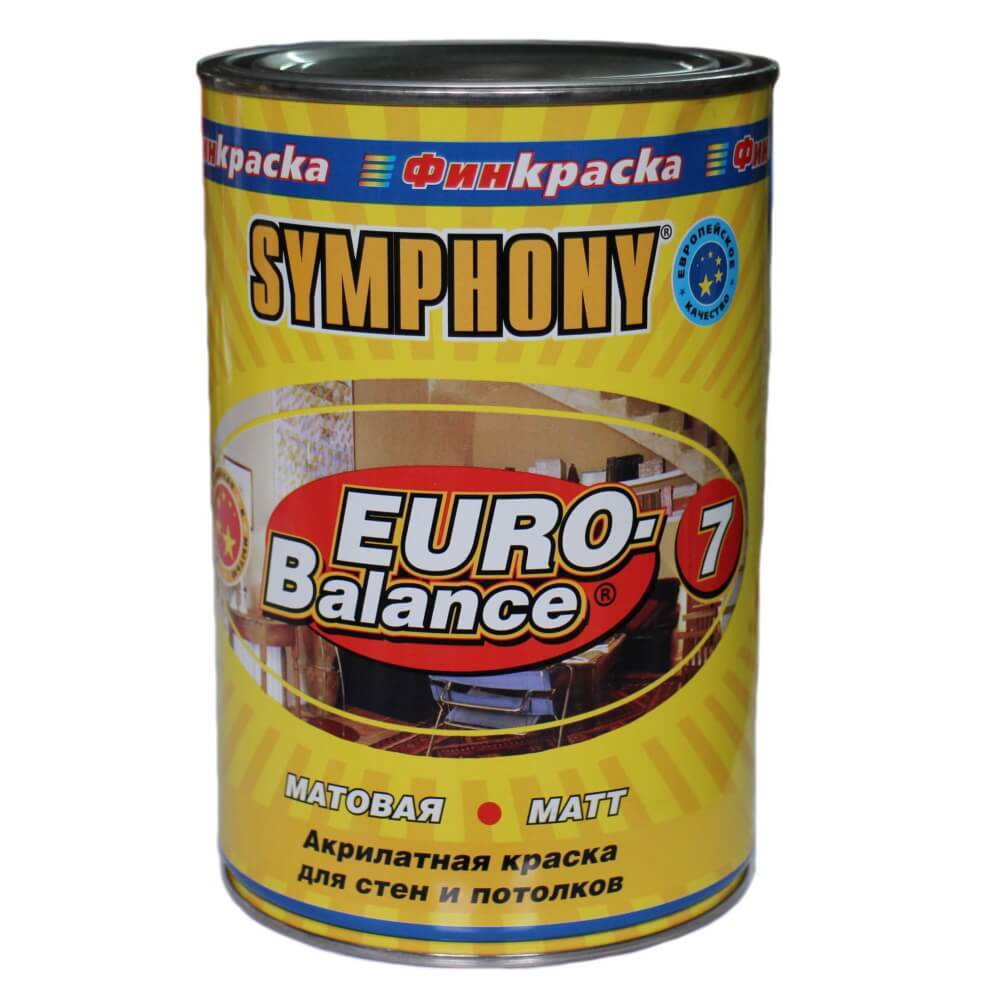 EURO-balance 7, акрилатная, матовая, интерьерная краска (База С), 0,9 литра