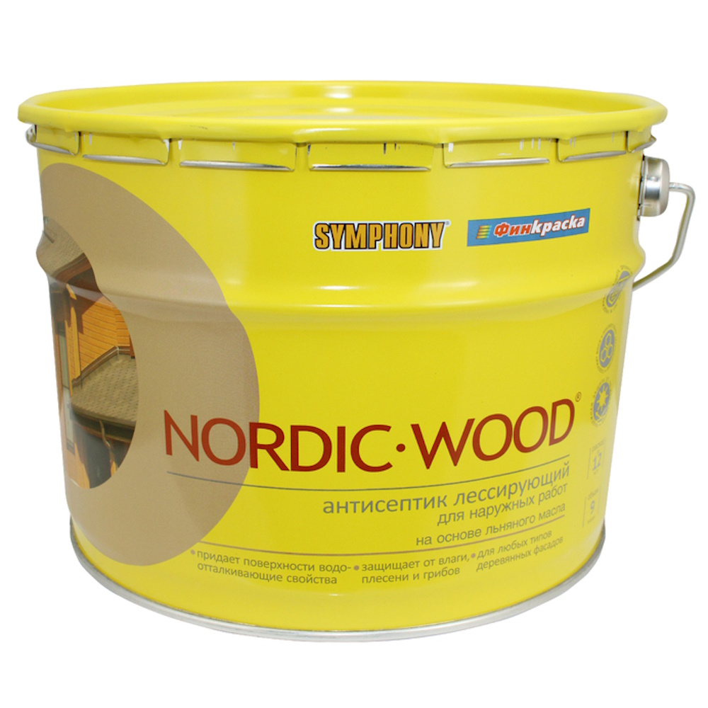 NORDIC WOOD, Лессирующий антисептик, Россия, 9 литров