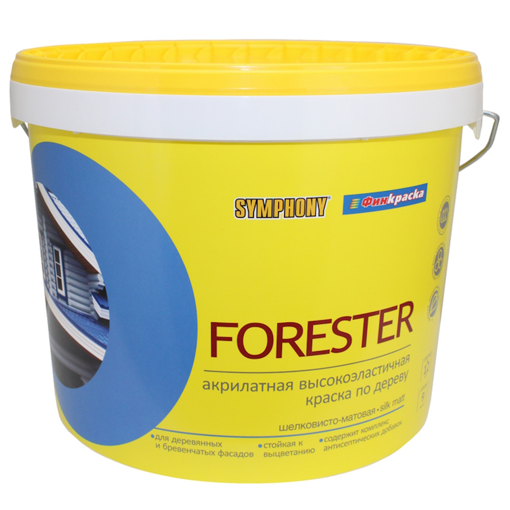 Forester, шелковисто-матовая краска для наружных работ (База А), 9 литров