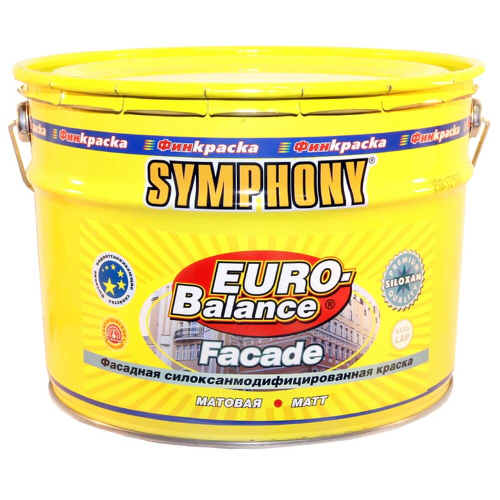 EURO-Balance Facade Siloxan,  краска для фасада и цоколя (База С), 9 литров